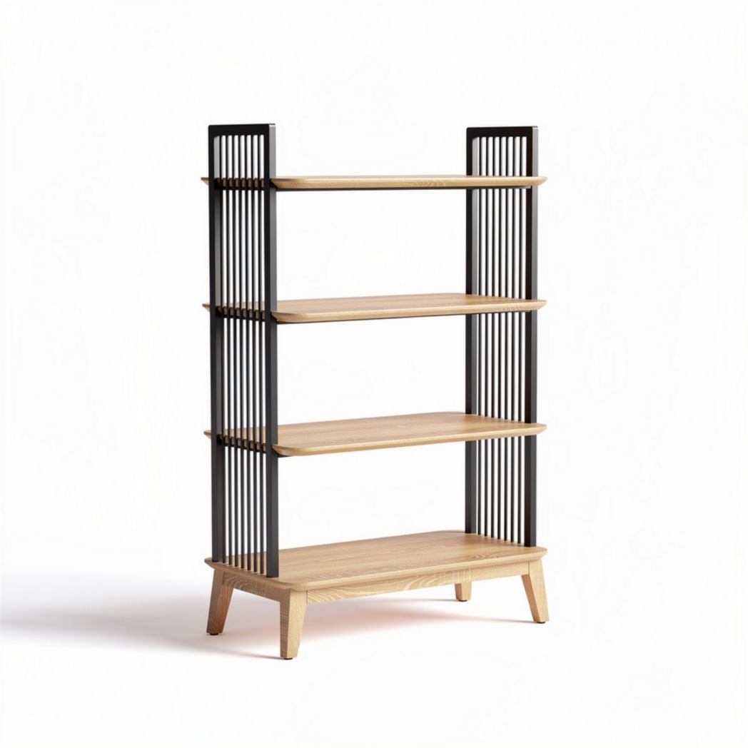 Boekenkast van hout en metaal voor thuisgebruik - 90 x 50 x 160cm