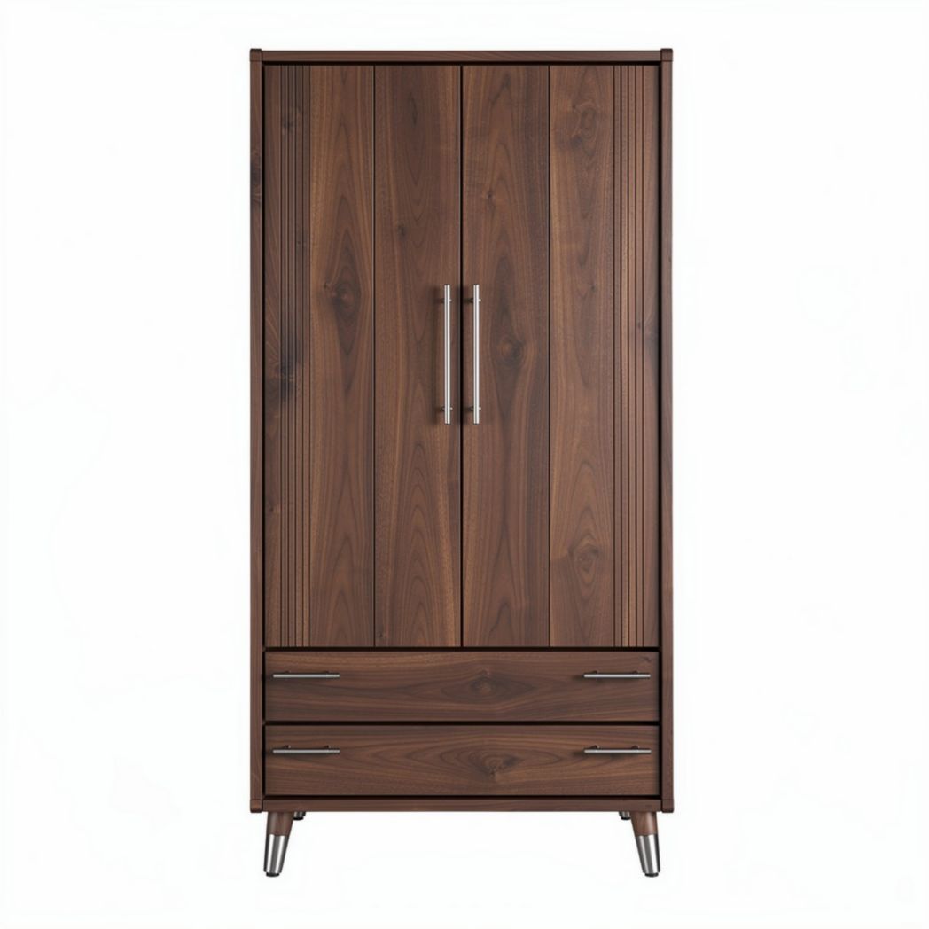 Kast van gefineerd hout voor de slaapkamer met opbergruimte - 80 x 40 x 160cm